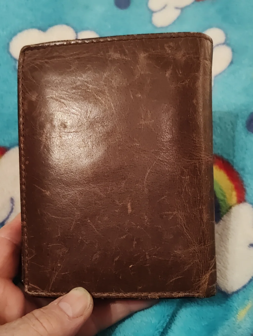 Distressed Vintage Brown Fossil Men's Wallet